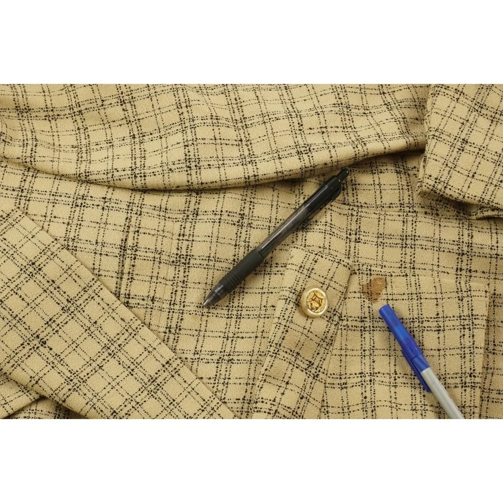 Vintage 1950s Louis Roth Atomic Fleck Check Tweed Gold Button‎ Sport Coat 39R